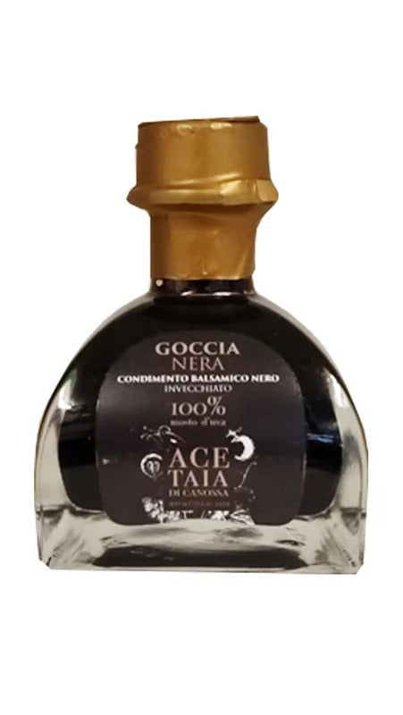Goccia Nera Condimento balsamico di 100% mosto d’uva cotto ( Invecchiato 8 anni) – 100ml – Acetaia Di Canossa