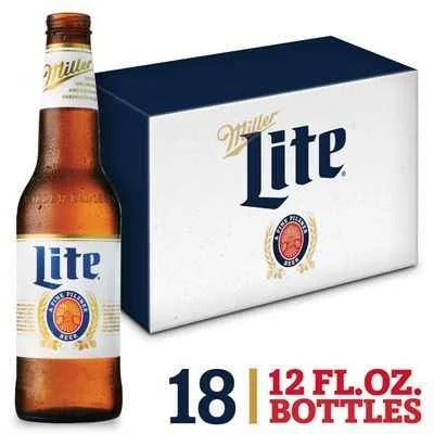 Miller Lite Lager Beer, Light Beer, Beer 18 Pack, 12 FL OZ Bottles, 4.2% ABV
