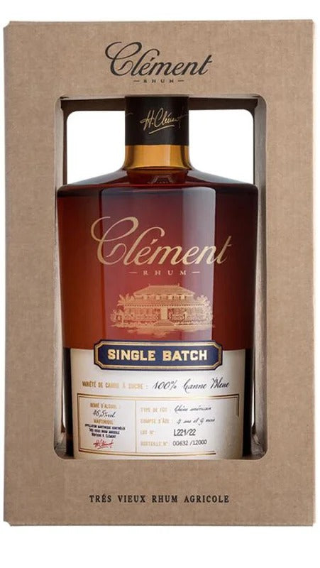 Très Vieux Rhum Single Batch 100% Canne Bleue – Invecchiato 4 Anni e 9 Mesi 50cl – Bottiglia Numerata Astucciata – Clement