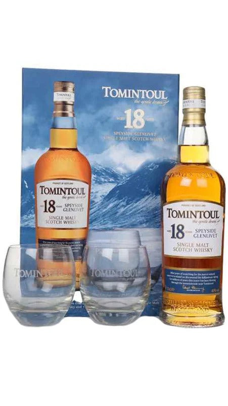 Tomintoul 18 anni + 2 bicchieri – gift box – 70cl