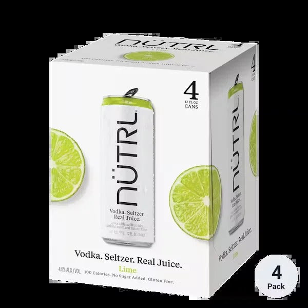Nutrl Lime Vodka Soda 4-Pack Can