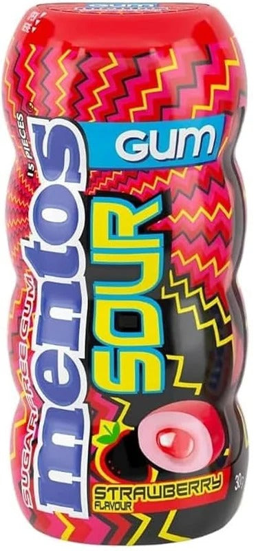 Mentos Sugar Free Strawberry Sour Chewing Gum