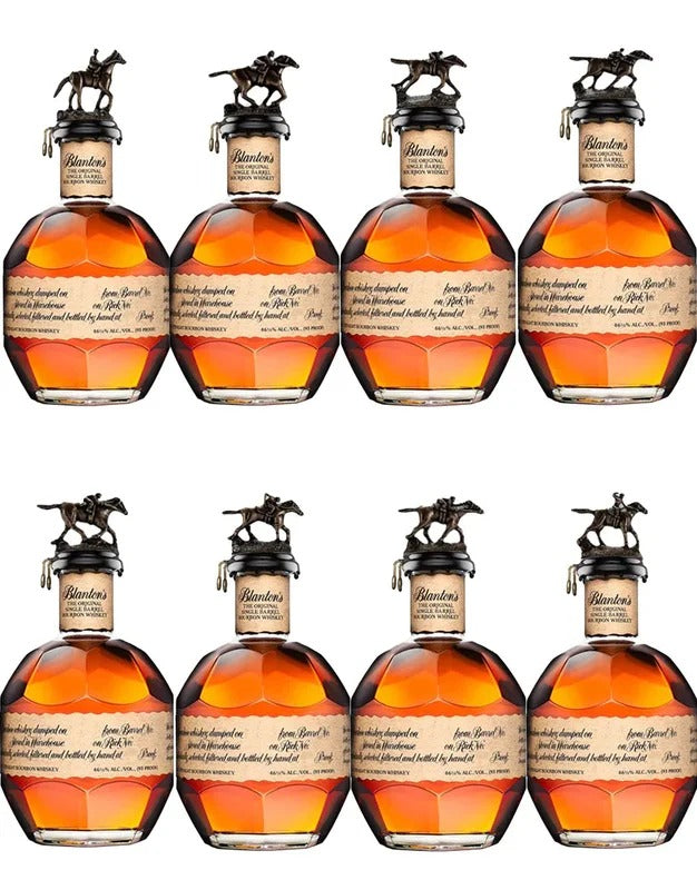 Blanton’s Original Single Barrel Bourbon Whiskey Complete Horse Set Bundle 750ml 8-Pack