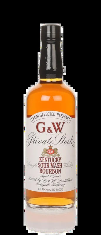 G & W Private Stock Sour Mash Straight Bourbon Whiskey 750ml