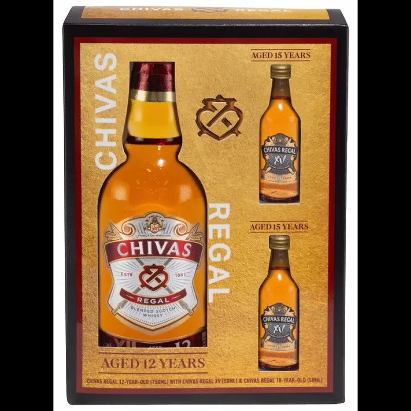 Chivas Regal 12 Year Blended Scotch Whisky with Two 50ml