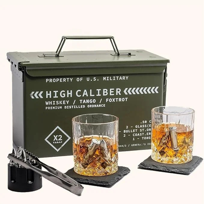TITAN Military Whiskey Ammo Box Gift Set