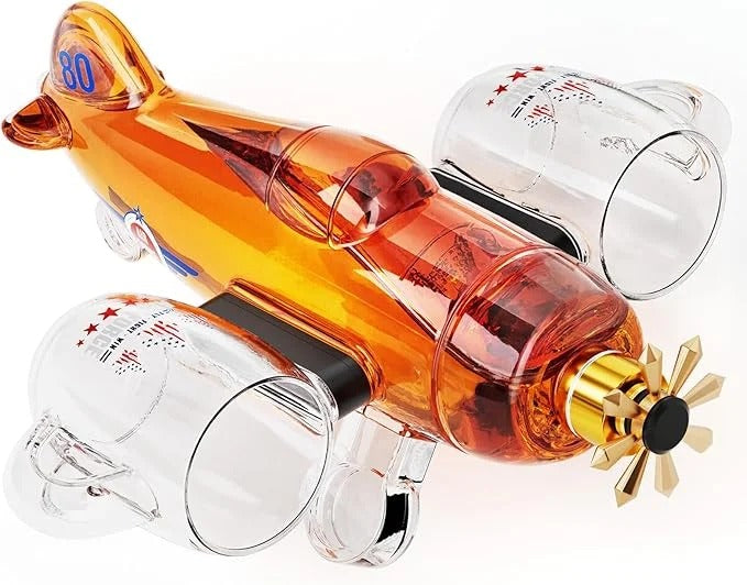 Fighter Plane Whiskey Decanter Set