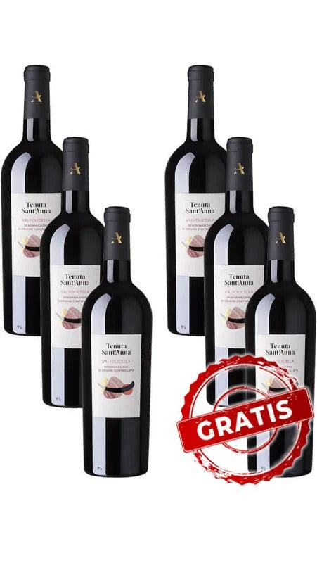 3 Bottiglie Valpolicella DOC – Tenuta Sant’Anna + 3 OMAGGIO