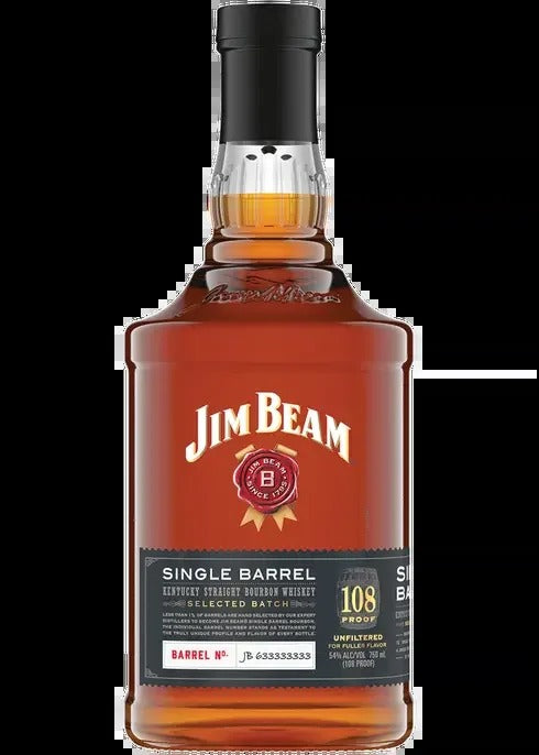 Jim Beam Single Barrel Selected Batch 108 Proof Kentucky Straight Bourbon Whiskey 750ml