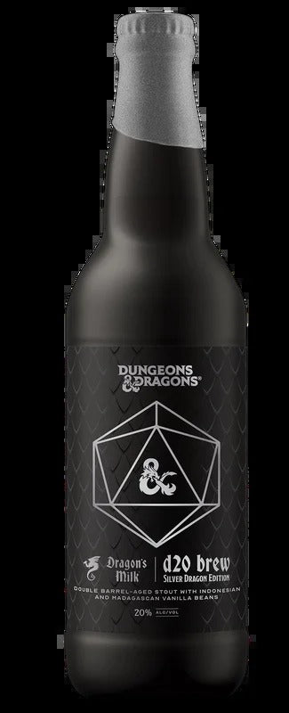 New Holland Brewing x Dungeons & Dragon’s Dragon’s Milk Origin d20 Brew Silver Dragon Edition Double Barrel Aged Stout Beer 22-Oz
