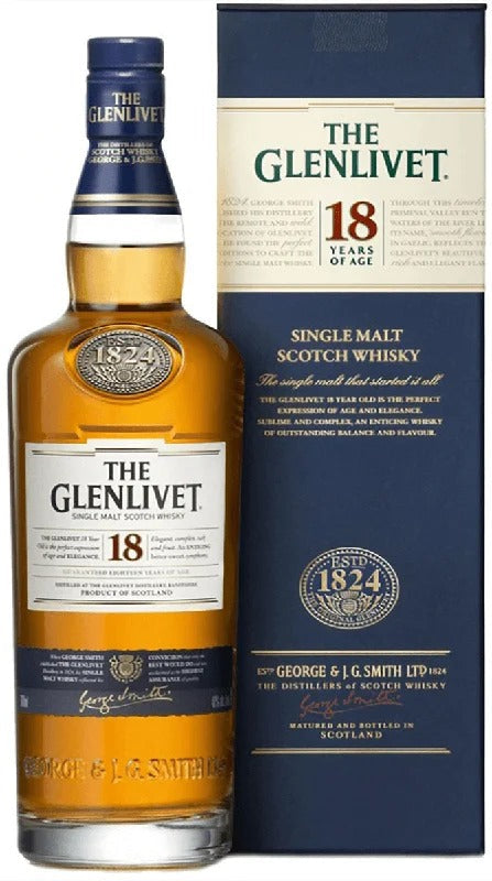 THE GLENLIVET 18 YEARS OF AGE SINGLE MALT SCOTCH WHISKEY 750ML