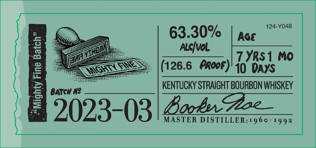 Booker’s 2023 – 03, “MIGHTY FINE BATCH” Bourbon
