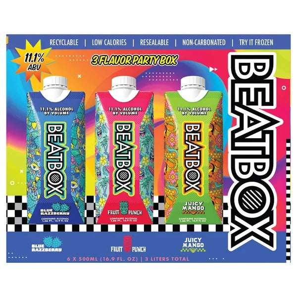 Beatbox Party Punch Hard Tea 3 Flavor 500ml Variety Party Box 6-Pack