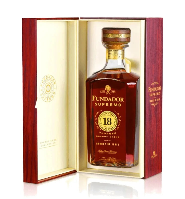 Fundador Brandy De Jerez Supremo Oloroso Sherry Casks Solera Gran Reserva 18 Yr