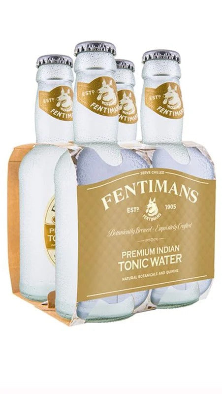Premium Indian Tonic Water – Cluster da 4 bottiglie – Confezione da 20cl x 6 Cluster – Fentimans