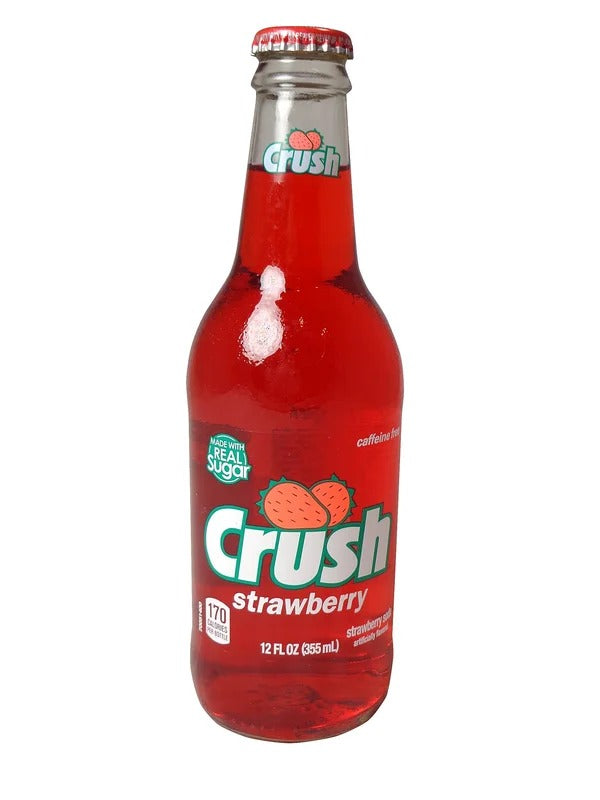 Crush Strawberry Soda Made With Sugar, 12 Fl Oz