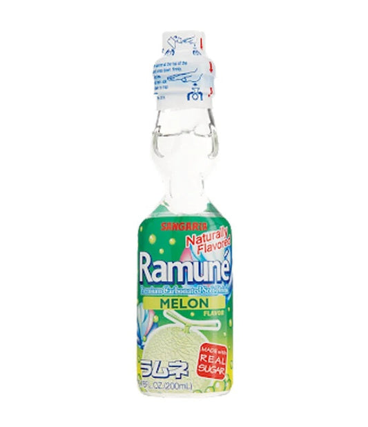 Sangaria Ramune Carbonated Soft Drink – Melon Flavor 6.76 Oz