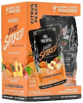 Big Machine Vodka Double Spiked Citrus Peach Pouches (4x200ml)