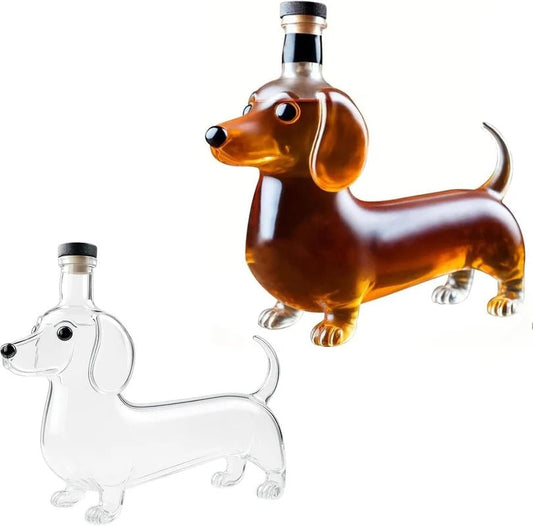 Dachshund Glass Decanter with Stopper