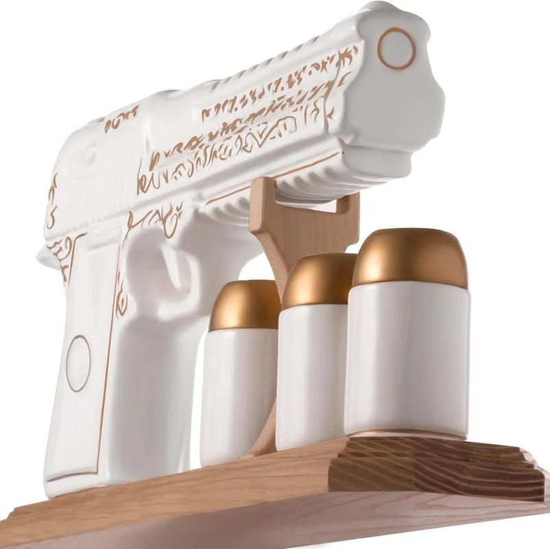 The Pistol Whiskey Decanter & Bullet Shot Glass Set