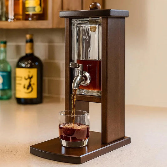Handcrafted Wood & Glass Liquor Dispenser