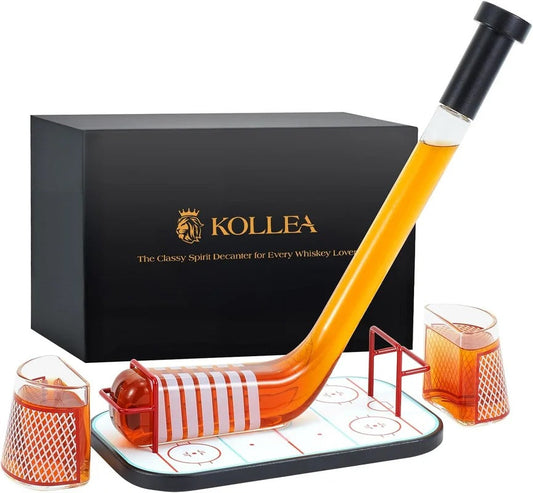 Ice Hockey Stick Whiskey Decanter Set