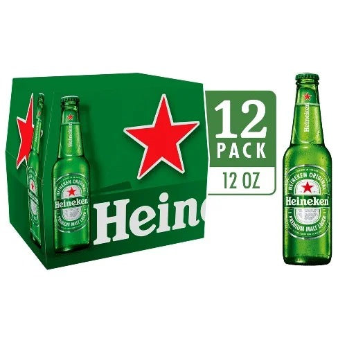 Heineken Premium Lager 12oz 12 Pack Bottles