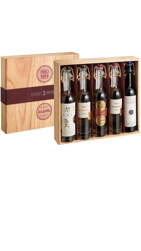 Barrel Experience – Confezione da 5 Grappe da 10cl – Poli