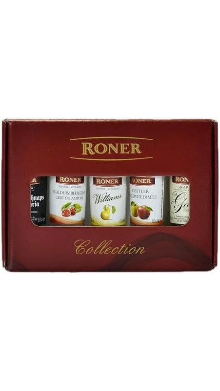Confezione Mignon 5 x 4cl – Bauernschnaps, Grappa Gold, Williams, Obstler, Waldhimbeergeist – Roner