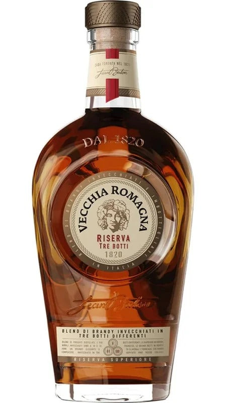 Brandy Vecchia Romagna Riserva Tre Botti 70cl – Astucciato