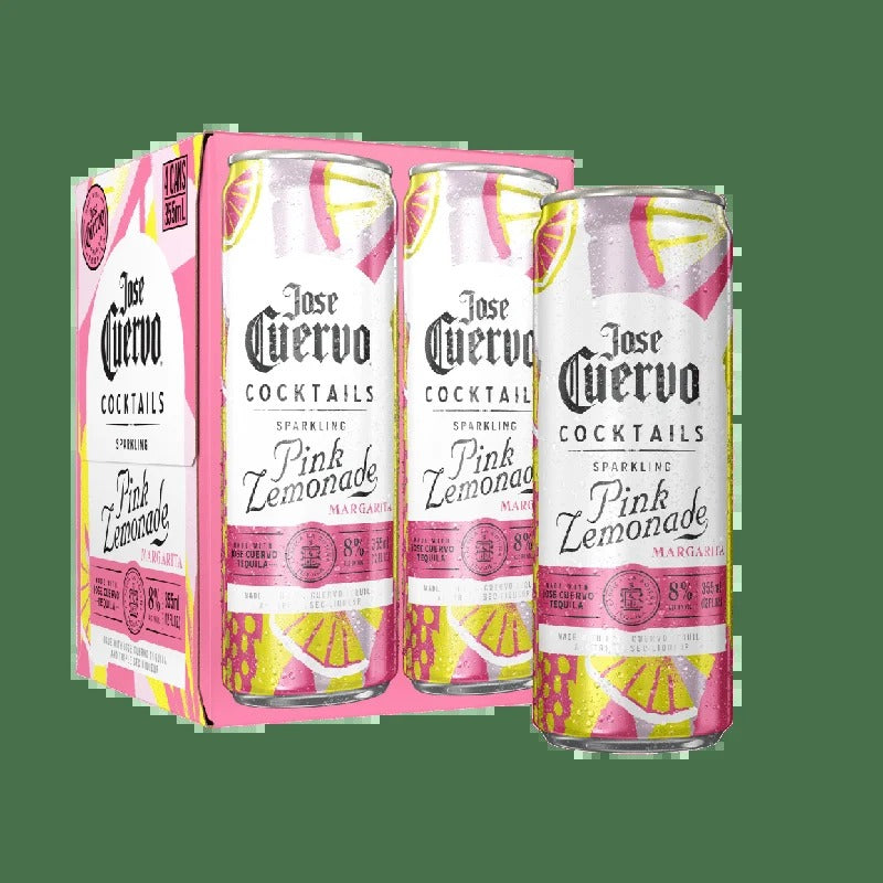 Jose Cuervo Sparkling Pink Lemonade Margarita 355ml Can 4-Pack