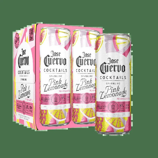 Jose Cuervo Sparkling Pink Lemonade Margarita 355ml Can 4-Pack