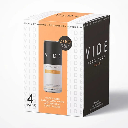Vide Peach Vodka Soda Seltzer 4-Pack