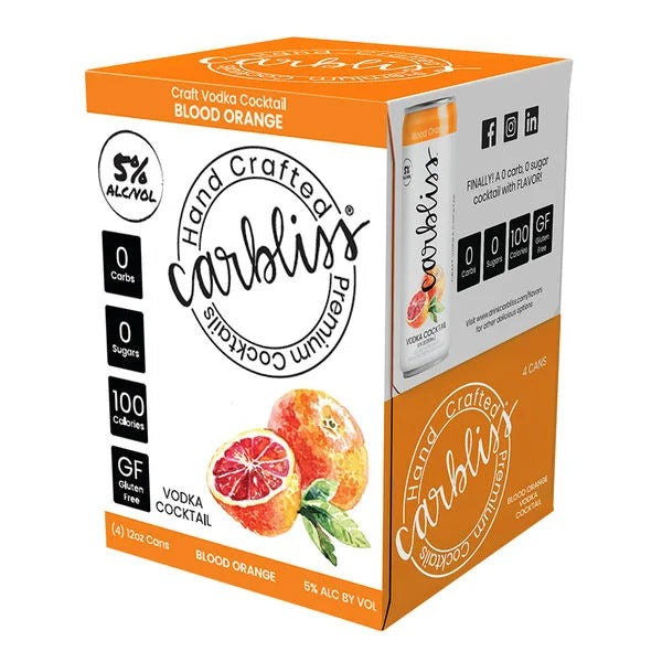 Carbliss Blood Orange Vodka Cocktail 4-Pack