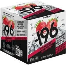Suntory -196 Strawberry Vodka Seltzer 4-Pack Can