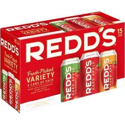 Redd’s Hard Apple Variety Pack Ale Beer, 15 Pack, 12 fl. oz. Cans, 5% ABV