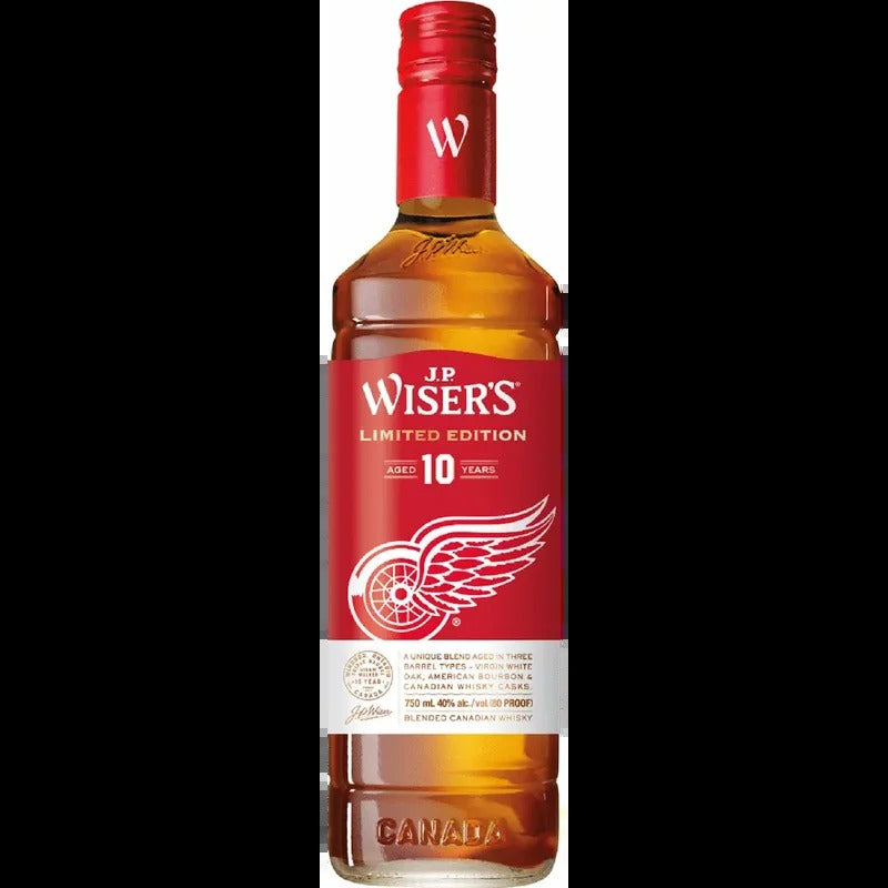 JP Wiser’s 10 Year Old Canadian Whisky Red Wings Collector Bottle