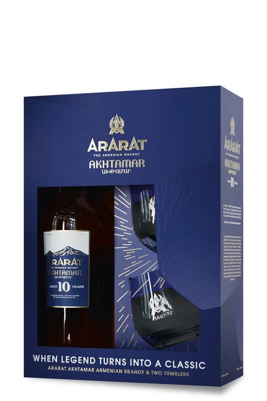 Ararat 10 Year Old Akhtamar Brandy with Glasses 700ml
