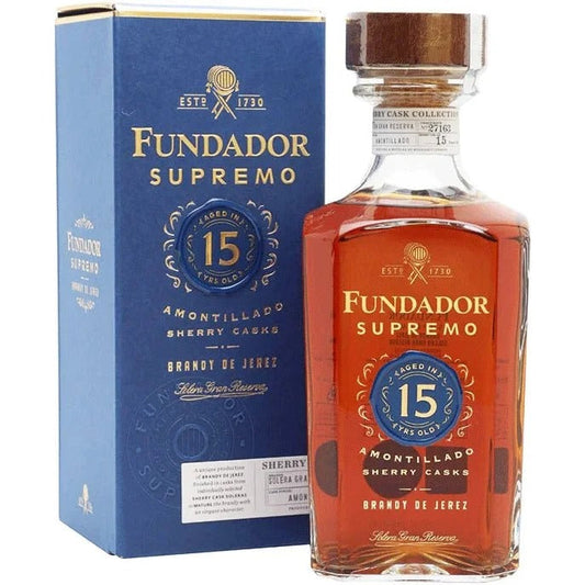 Fundador Brandy De Jerez Supremo Amontillado Sherry Casks Solera Gran Reser 15 Yr