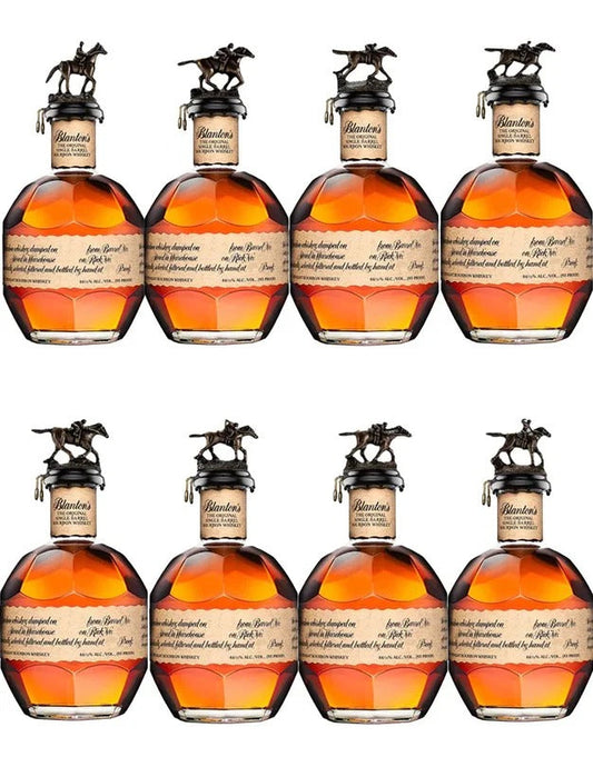 Blanton’s Original Single Barrel Bourbon Whiskey Complete Horse Set Bundle 750ml 8-Pack
