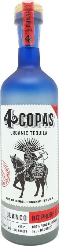 4 Copas Over Proof Blanco Tequila 750ml