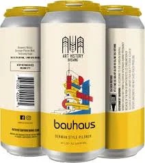 Art History Brewing Bahaus German Style Pilsner Beer 16-Oz Can 4-Pack