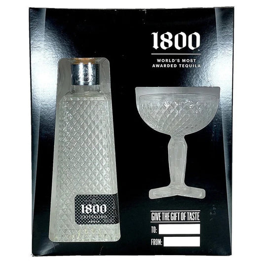 Casa Cuervo 1800 Cristalino Anejo Tequila 750ml with Glasses