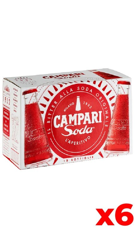 Campari Soda cl. 9,8 – Cluster da 10 Bottiglie – Confezione da 6 Cluster