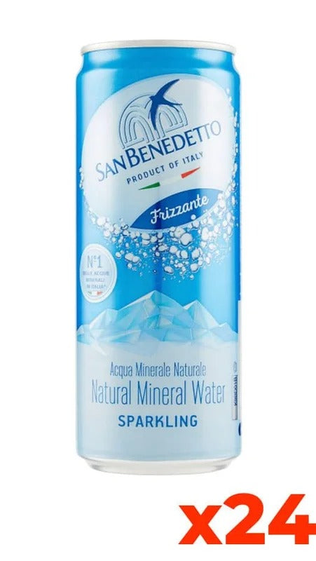 Acqua San Benedetto Gasata – Confezione 33cl x 24 Lattine Sleek