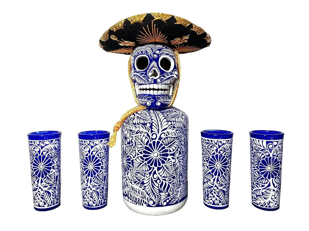 The Day of the Dead Tequila Decanter Gift Set