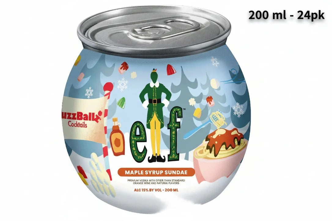 Buzz Ballz Elf Maple Syrup Vodka Sundae 200ml Bundle 24-Pack