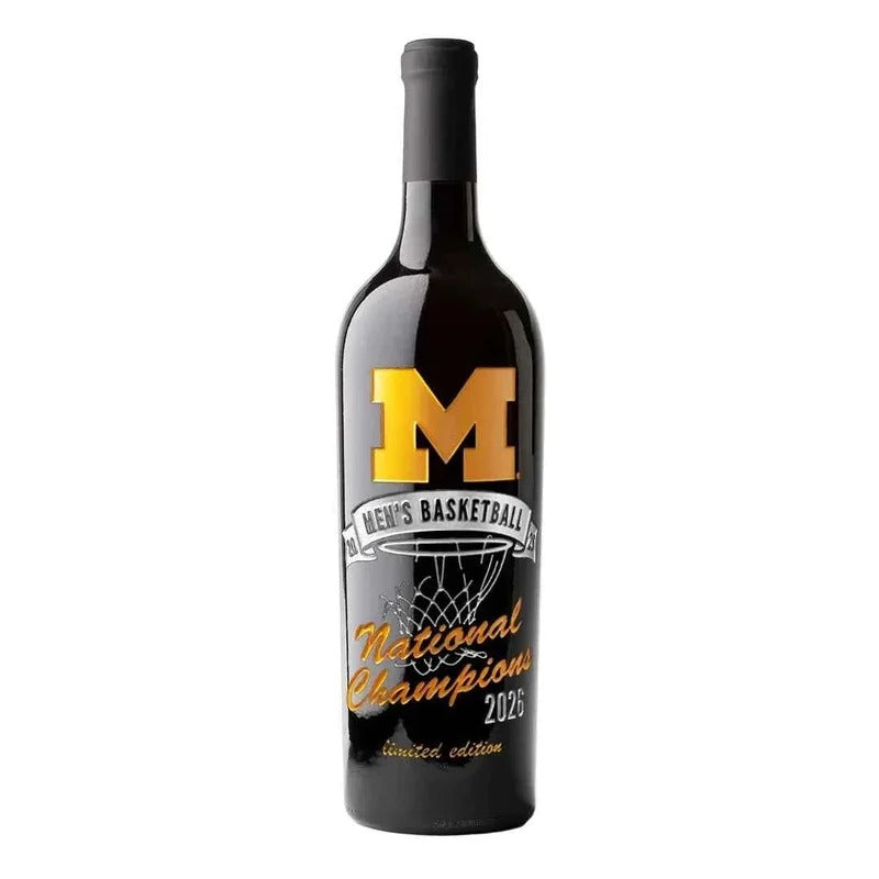 Manos Michigan 2026 Mens Basketball National Champions Net Etched Wine