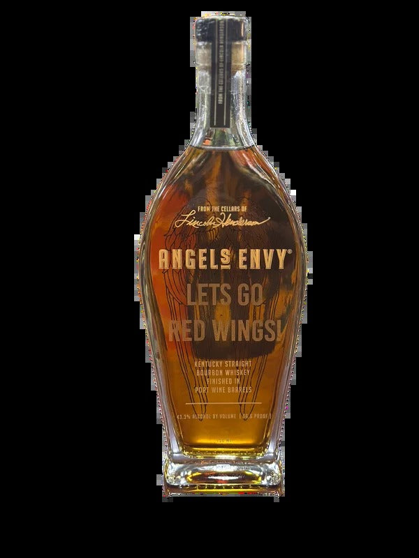 Detroit Redwings Edition Angels Envy Bourbon Engraved with “Lets Go Redwings!”