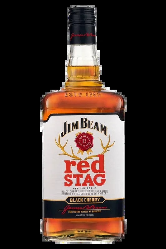 Jim Beam Red Stag Black Cherry Flavored Kentucky Straight Bourbon Whiskey 1.75Lt